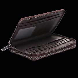 Porsche Design Wallet in a pouch style with hand strap Leather Dark brown Business Pouch 12 4056487001432