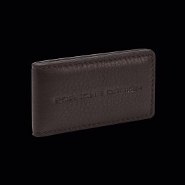 Geldbörse Porsche Design Geldscheinklammer Leder Dunkelbraun Business Money Clip 4056487001401