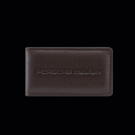 Geldbörse Porsche Design Geldscheinklammer Leder Dunkelbraun Business Money Clip 4056487001401