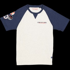 T-Shirt Steve McQueen Le Mans Two Tone White Cream / Dark Blue SQ221TSM08-102 - men