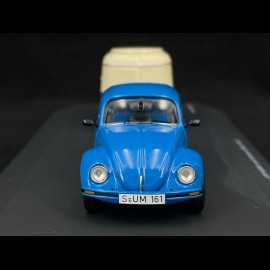 Volkswagen VW Käfer 1600i mit Eriba Puck Wohnwagen 1970 Blau / Kremeweiß 1/43 Schuco 450268300