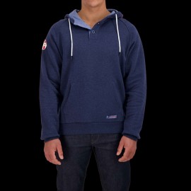 Sweatshirt Steve McQueen Le Mans Hoodie mit Kapuze Buttoned Dunkelblau - Herren SQ221SSM01-120
