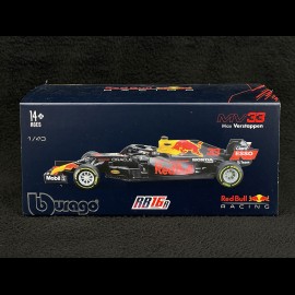 Max Verstappen Redbull Honda Racing RB16B n°11 World Champion 2021 mit Fahrer 1/43 Bburago 38056V