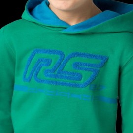 Porsche Jacke Carrera RS 2.7 Collection Softshell Hoodie Grün / Blau WAP961PRS2 - Kinder