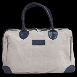 Maserati Classiche Reisetasche Boston bag Leinentasche Beige / Marineblau MC700-150