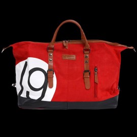Maserati Classiche Reisetasche Boston bag Leinentasche Rot / Schwarz / Weiß MC701-600