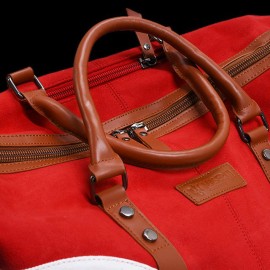 Maserati Classiche Reisetasche Boston bag Leinentasche Rot / Schwarz / Weiß MC701-600