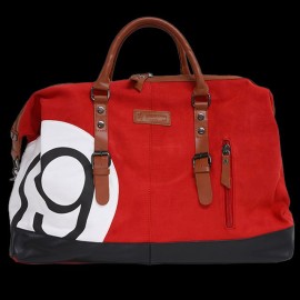 Maserati Classiche Reisetasche Boston bag Leinentasche Rot / Schwarz / Weiß MC701-600