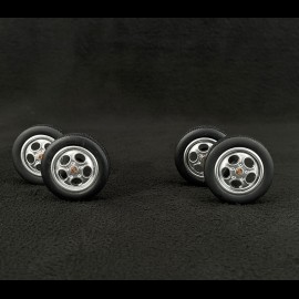 Set mit 4 Telefonfelgen und Reifen für Porsche 924 von 1976 bis 1988 Silber 1/18 KK Scale KKDCACC018