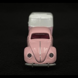 Volkswagen VW Beetle Flower Power mit Anhänger Eriba Puck Rosa 1/64 Majorette