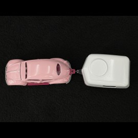 Volkswagen VW Beetle Flower Power with trailer Eriba Puck Pink 1/64 Majorette