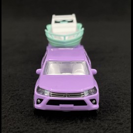 Toyota Hilux Revo mit Anhänger und Boot violett / Grün Aloha 1/64 Majorette