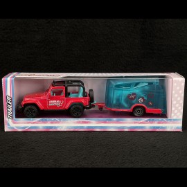 Jeep Wrangler mit Pferdeanhänger Rosa 1/64 Majorette
