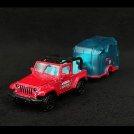 Jeep Wrangler mit Pferdeanhänger Rosa 1/64 Majorette