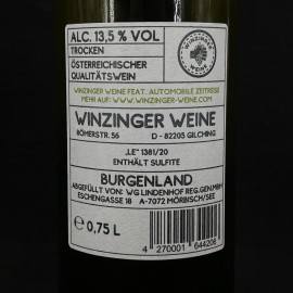 Bottle of wine Mercedes W108 / W109 Winzinger Weine Chardonnay 2019 Luftgekühlt N°4 White