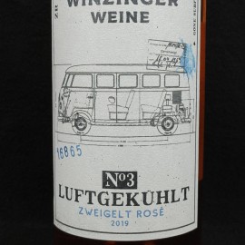 Flasche Wein VW Combi T1 Winzinger Weine Zweigelt 2019 Luftgekühlt N°3 Rosé