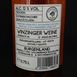 Flasche Wein VW Combi T1 Winzinger Weine Zweigelt 2019 Luftgekühlt N°3 Rosé