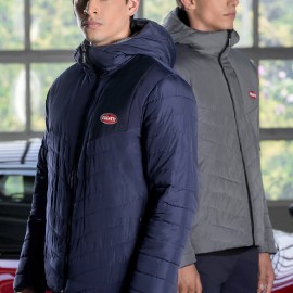 Bugatti Jacket Oval Logo Padded Reversible Gray / Navy blue BGT061-500 - men