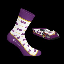 Jaguar XJR-9 Winner 24h Le Mans 1988 socks White / Purple / Yellow - unisex - Size 41/46