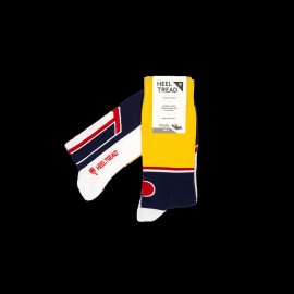 Porsche 917/30 Sunoco socks Blue / Yellow / Red - unisex - Size 41/46