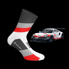 Porsche 911 RSR Motorsport socks Black / Red / Grey - unisex - Size 41/46