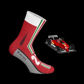 Ferrari 126C2 F1 Gilles Villeneuve socks Red - unisex - Size 41/46