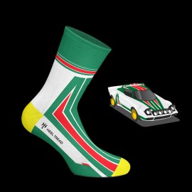 Lancia Stratos Socken Grün / Weiß / Rot - Unisex - Größe 41/46