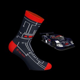 Sauber Mercedes C9 AEG 24h Le Mans 1988 Socken Blau / Weiß / Rot - Unisex - Größe 41/46