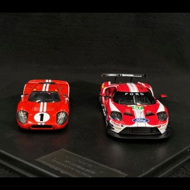 Duo Ford GT40 n° 1 & Ford GT n° 67 Sieger 24h Le Mans 1967 - 2019 1/43 Ixo Models SP-FGT-43003-SET2