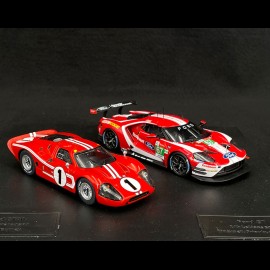 Duo Ford GT40 n° 1 & Ford GT n° 67 Winner 24h Le Mans 1967 - 2019 1/43 Ixo Models SP-FGT-43003-SET2
