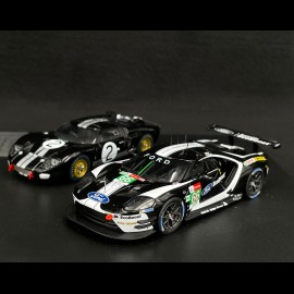Duo Ford GT40 n° 2 & Ford GT n° 66 Winner 24h Le Mans 1966 - 2019 1/43 Ixo Models SP-FGT-43002-SET2