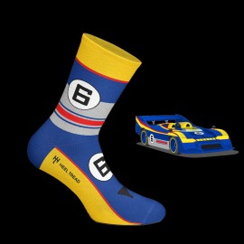 Inspiration Porsche 917/30 Sunoco socks Blue / Yellow / Red - unisex - Size 41/46