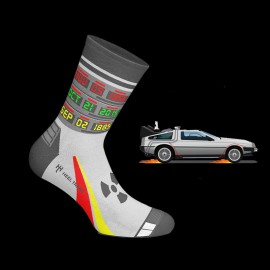 DeLorean Back to the Future Socken Gelb / Weiß / Schwarz - Unisex - Größe 41/46