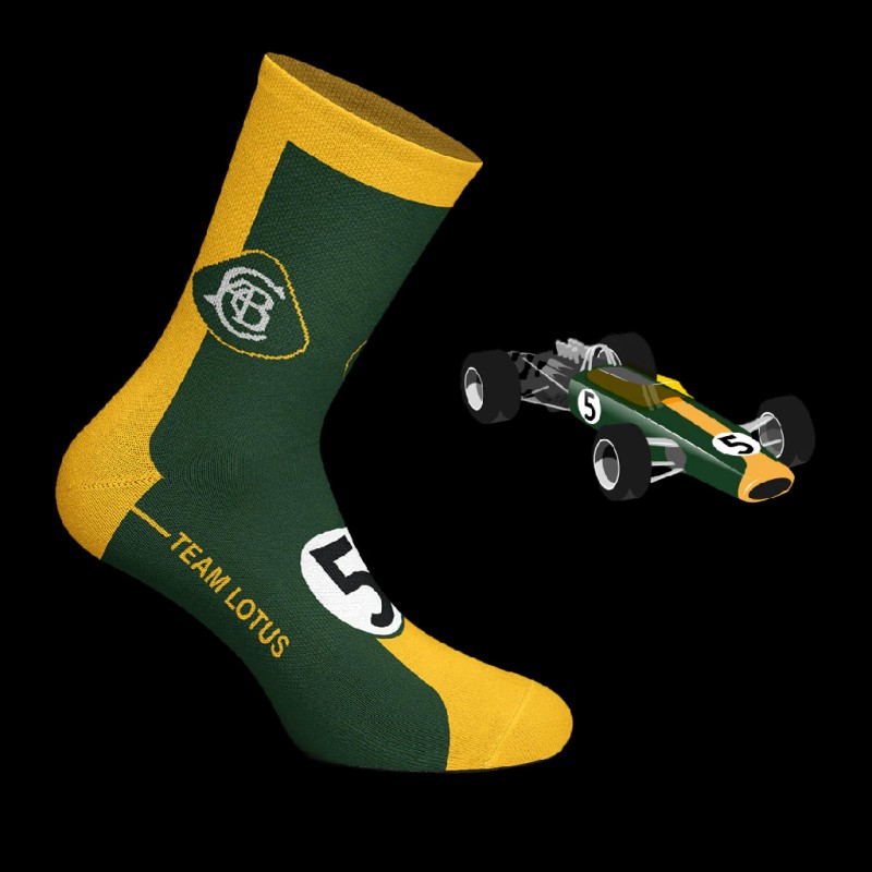 Lotus 49 Jim Clark socks Green / Yellow / White - unisex - Size 41/46