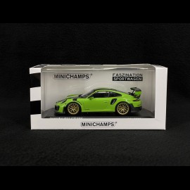 Porsche 911 GT2 RS Type 991 Weissach Package 2018 Signalgrün / Schwarze Streifen 1/43 Minichamps 413067283