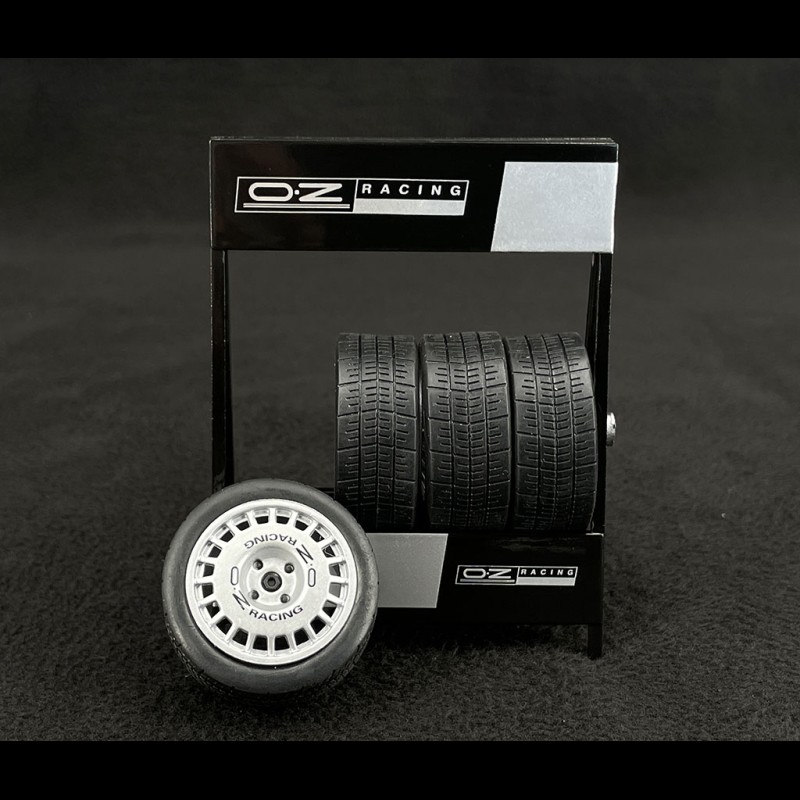 Set of 4 Wheels and OZ Racing rims for Porsche Silver Metallic 1/18 Ixo Models 18SET006W