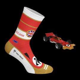 Lotus F1 72 Gold Leaf Inspiration Socken Rot / Weiß / Gold - Unisex - Größe 41/46