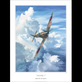Poster Spitfire Original Zeichnung von Benjamin Freudenthal