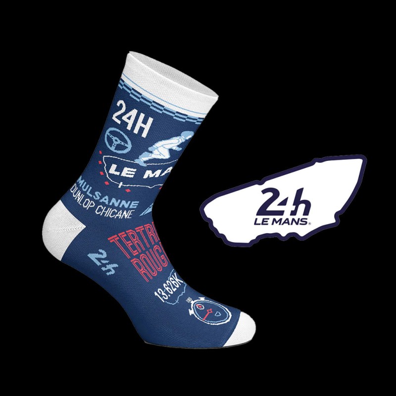 24h Le Mans socks Blue / White - unisex - Size 41/46