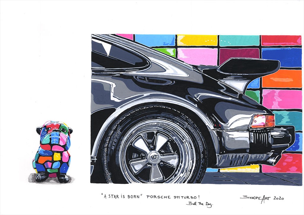 Porsche 911 Turbo black Bull the Dog 