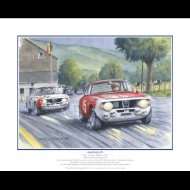 Poster Alfa Romeo Giulia GTA n° 45 24h Spa 1967 " Quadrifoglio III " von Benoît Deliège