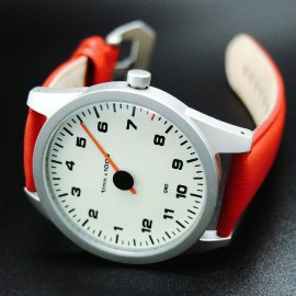 Tachometer watch Porsche 993 Outlaw single-hand 6800 rpm White / Red Strap