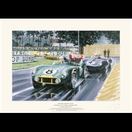 Poster Aston Martin DB3S n° 8 24h Le Mans 1956 " The King and his Court " by Benoît Deliège