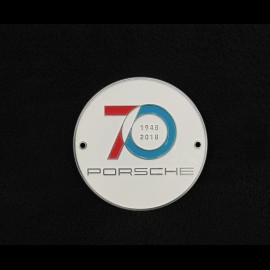 Grill Badge Porsche 70 Jahre 1948 - 2018 Weiß / Rot / Blau