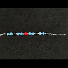 Martini Racing Inspiration Targa Florio Bracelet glass beads with silver chain - Sue Corfield
