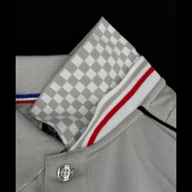Gulf Polo Chequered Collar Diamond Earl Grey - men