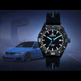 Motorsport Watch Granpremio Automatic Silocone Black / Blue Racing with Special Box Helmet 030211DD