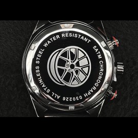 Motorsport Watch Granpremio Chronograph Perforated leather Black / Red Racing with Special Box Helmet 030226AA