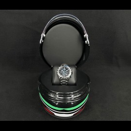 Motorsport Watch Granpremio Chronograph Steel Black / Bleu Racing with Special Box Helmet 030225BB