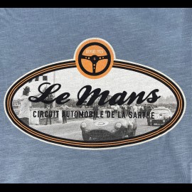 T-shirt 24h Le Mans legende wheel Autorennstrecke Sarthe Hellblau LM222TSM09-127 - herren